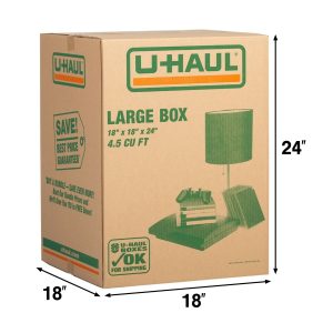 carboard box with 18 x 18 x 24 dimensions